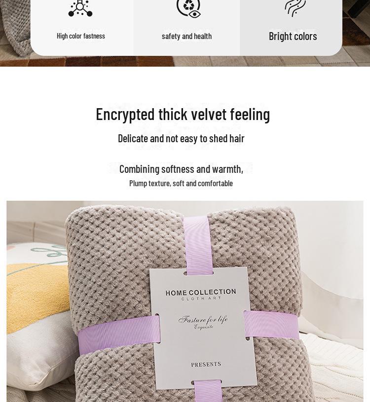 Cross-Border Thick Pineapple Flannel Blanket - Solid Color Coral Fleece Children's Gift Blanket