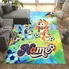Soccer Fun Bluey Customizable Name Floor Rug Office Rug Perfect for Entryway Game Room Decorate Room Kitchen Antislip Carpet Anime Office Decor