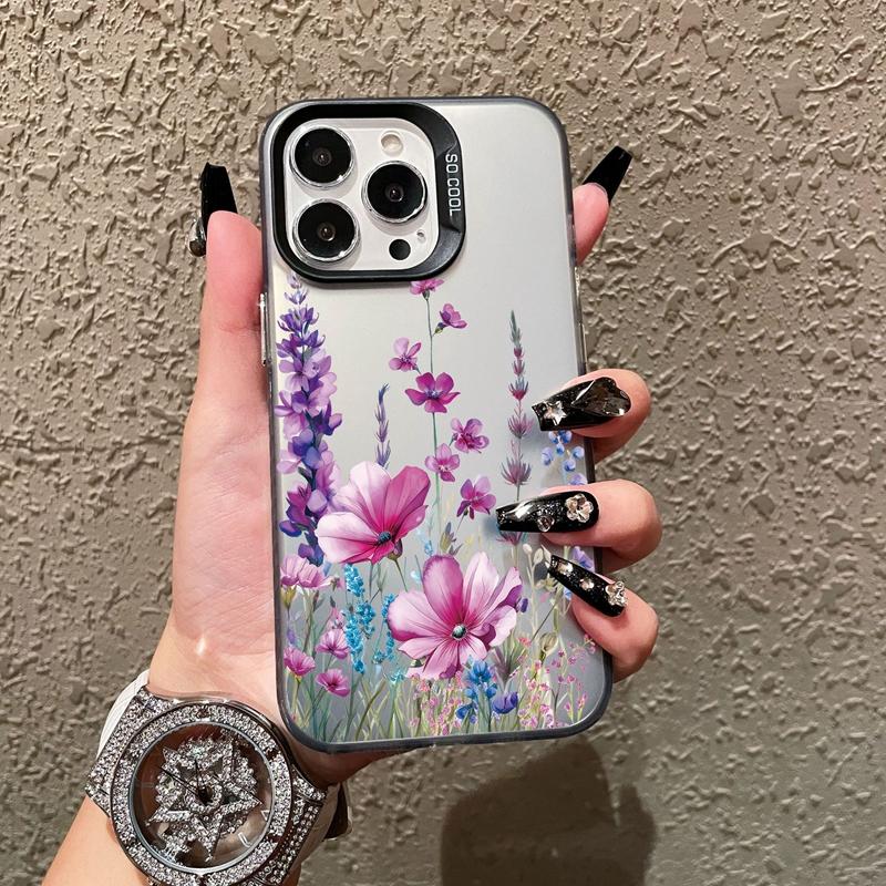 Flower Butterfly Leopard Patterned Cases For iPhone 11 12 13 15 Pro Max Plus Mini Shockproof Bumper Cover For iPhone 14 7 XS X Protective Phone Case
