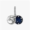 Pandora Blue Galaxy   Tree Double Pendant Dangle Silver Charm 799645c01