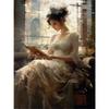 Vintage Read Elegant Girl Book Lovers Poster Women Portrait Oil Painting On Canvas Painting Wall Art Picture for Room Home Decor