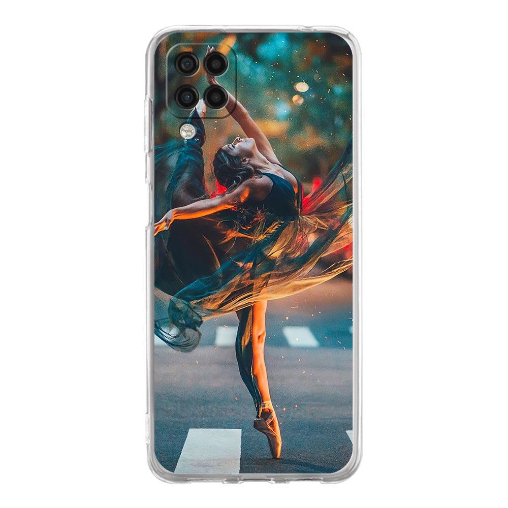 Simple Swan Dance Ballet Clear Phone Case For Samsung A51 A71 A21S A12 A11 A31 A41 A03S A22 A13 A33 A73 A53 A52 A32 5G A23 Cover