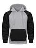 250g Men's Color Block Hoodie, Autumn/Winter European Size, Plus Velvet Sporty Pullover Casual Top