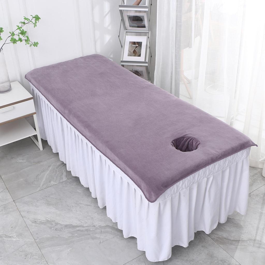 Thick Absorbent Beauty Salon Bath Towel Massage Bed Sheet with Hole, Logo-Ready, 80x190cm