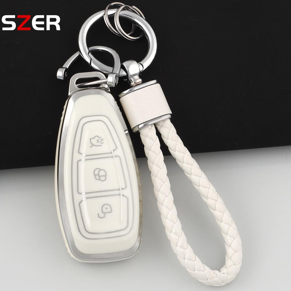 New Tpu Car Remote Key Cover Case Shell Fob For Ford Fiesta Focus 3 4 Mondeo Ecosport Kuga Focus C-Max St Escape Keychain Holder