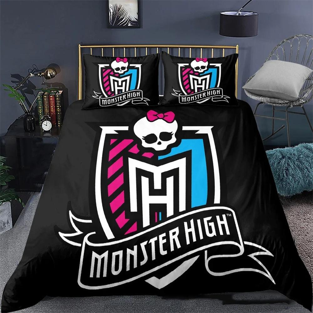 3D Printed Monster High Bedding Collection Duvet Cover Bedroom Comforter Covers Single Twin King Size Quilt Cover Home Textile 23Pcs