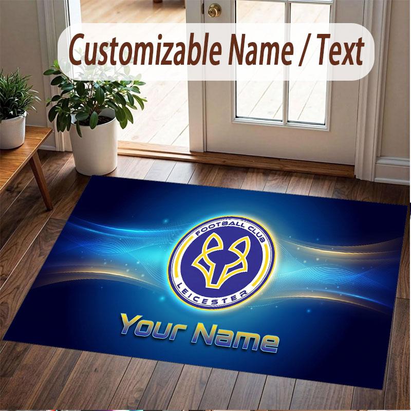 Custom Rug Leicester City Pattern Print Name Text Soft Non‑Slip Floor Carpet for Home Indoor Decoration