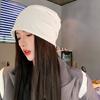 Face-showing Small Solid Color Pile Hat Headscarf Cold Hat Versatile Woolen Hat for Shopping In Autumn and Winter