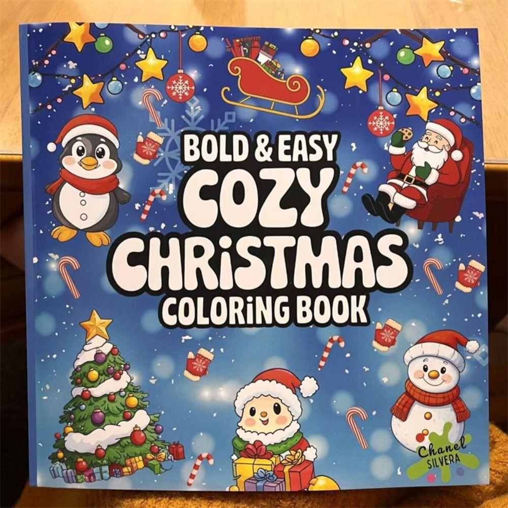 Cadou Montessori Crăciun Fericit Carte de Colorat Crăciun Temă Crăciun Carte de Doodles pentru Crăciun