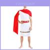 Elegant Unisex Halloween Costume Featuring Egyptian And Greek Inspired Red Cloak