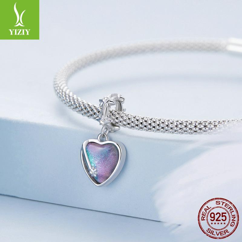 Court Style Love Bracelet Pendant 925 Sterling Silver, French Vintage Opal Susceptible Beads