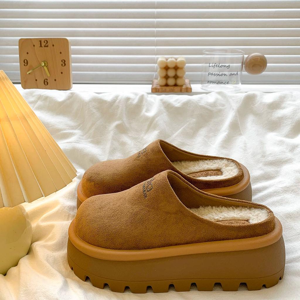 Baotou Half-drag Muffin Shoes for Women To Wear 2025 Autumn Korean Version of Versatile Thick Soles To Increase the Height of Casual Lazy People