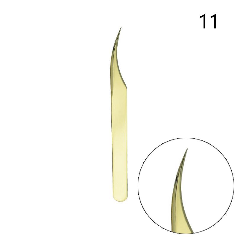Anti-Slip Stainless Steel Lash Extension Tweezers Curved Tip Straight High Precision for Nail Art Makeup Beauty Tools