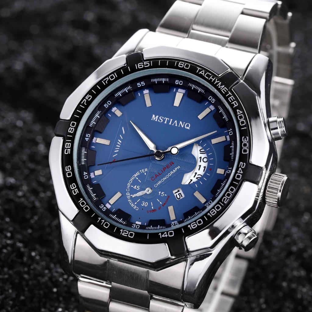 Sports Men'S Watch Steel Belt Calendar Concept Non-Mechanical Quartz Watch Fashion Trend Business Watch
