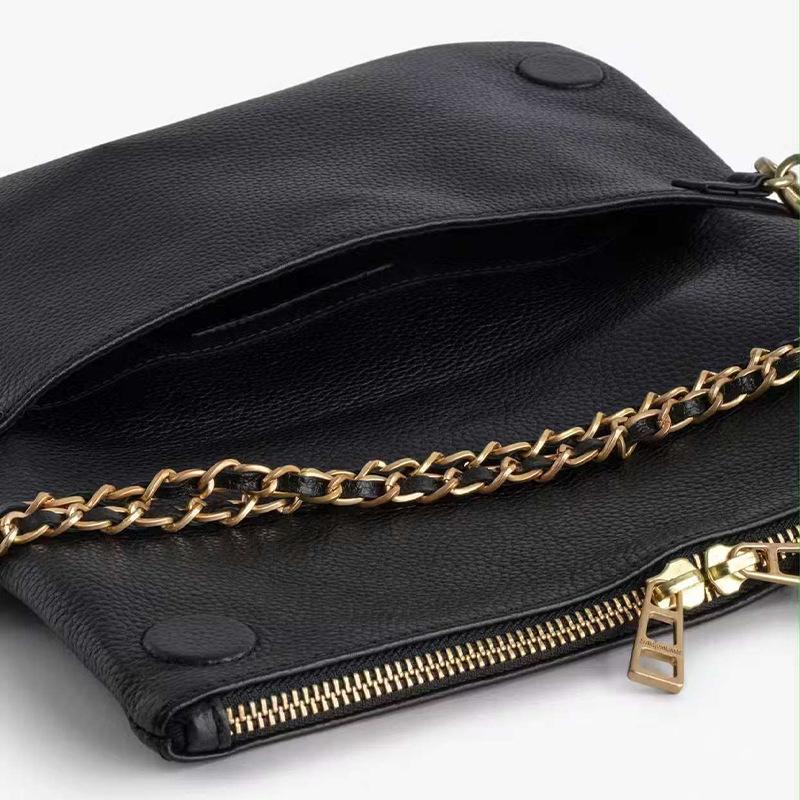 2026 New Fashionable Women's Crossbody Bag Black PU Retro Shoulder Bag Luxury Design Casual Women's Envelope Bag