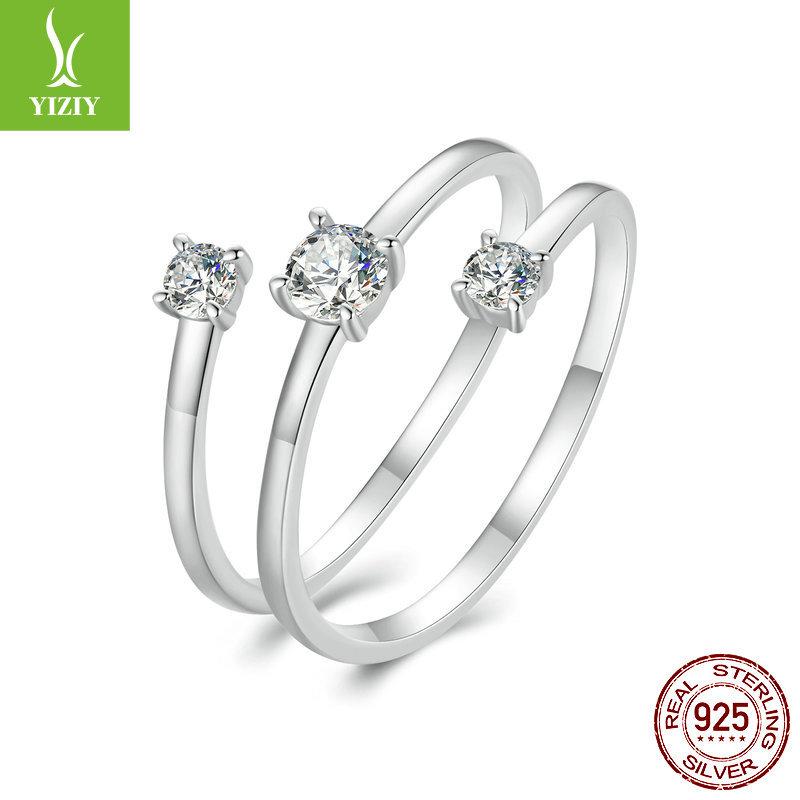 30-Point Line Winding Ring, Niche Design Double-Layer S925 Sterling Silver Moissanite Ring.