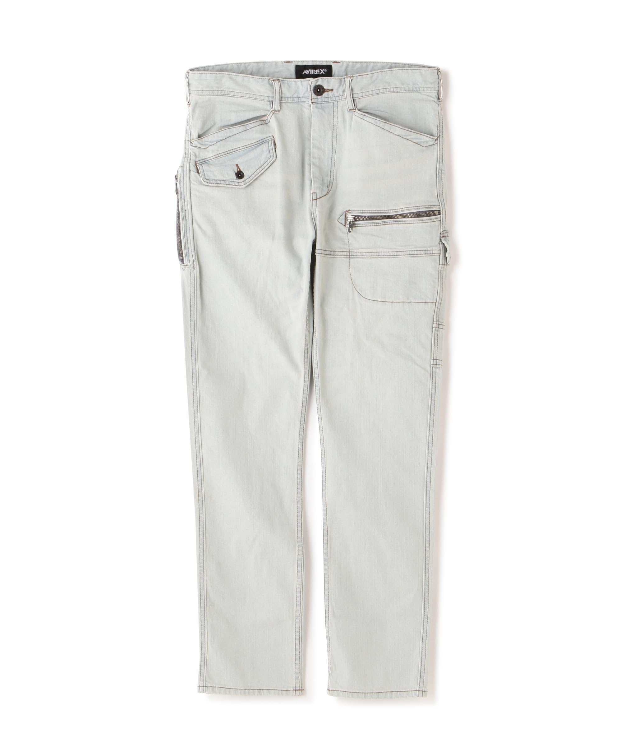 Avirex Stretch Denim Pocket Size Exclusive to Directly Managed Stores Pants, Men s, Washed, 2XL, 369, 783-4911001,