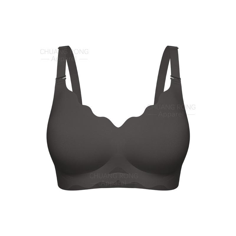 

Traceless invisible underwear women s small breasts gather jelly glue anti-sagging wavy edge thin cup beautiful back cover bra S