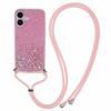 For iPhone 17 Case Cute Bling TPU Epoxy Phone Cover with Lanyard