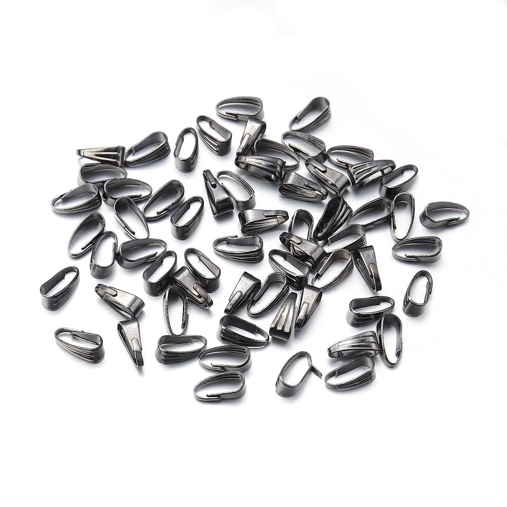 200pcs Pendant Clips Pinch Bail Clasp Connectors Necklace Hooks For Jewelry Making Finding Parts Accessories Supplies