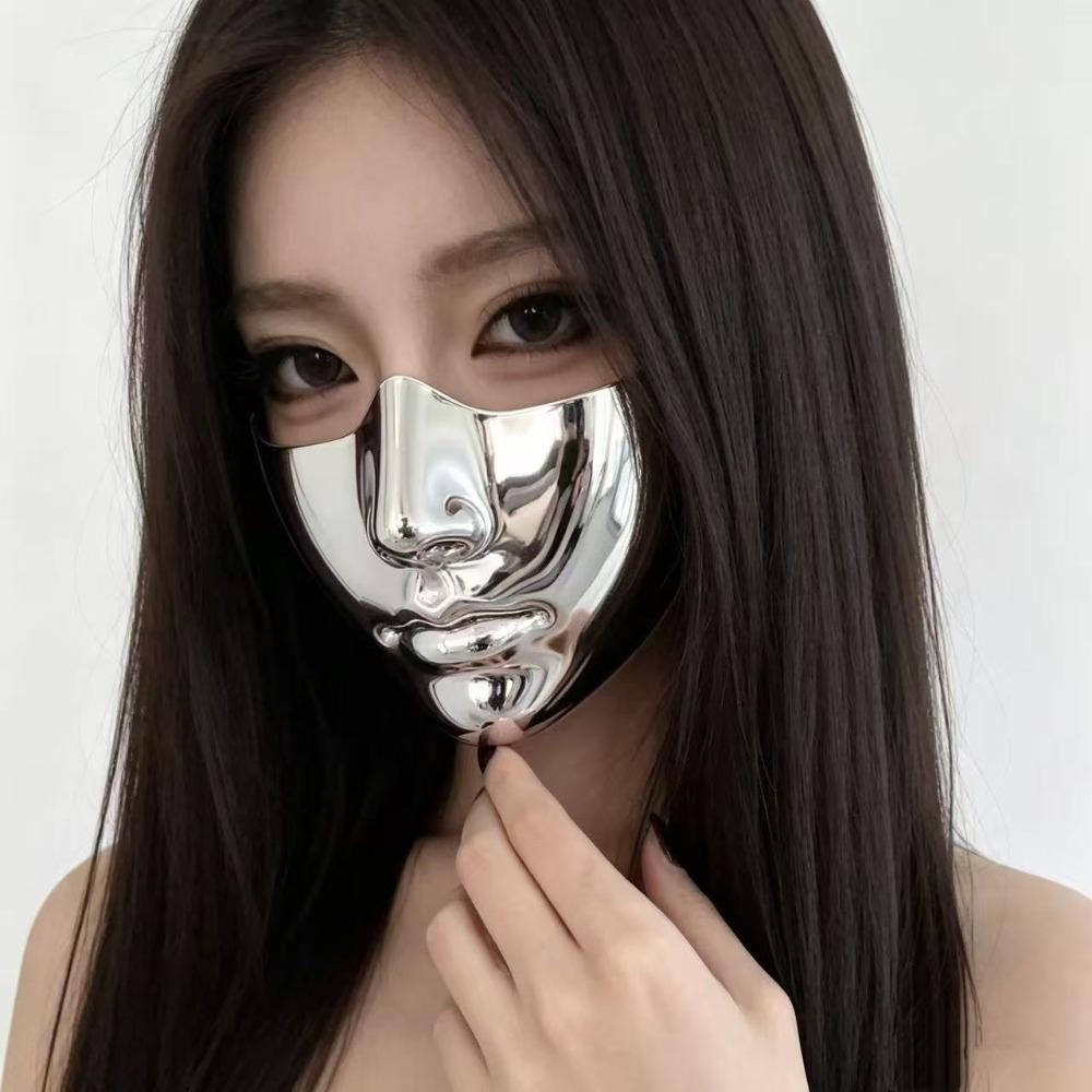 Durable Lightweight Shell Half Face Mask Glossy Sculpted Fit Masquerade Mask Smooth Edges Cosplay Face Mask