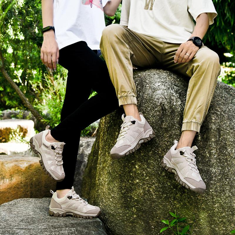 Mesh Couple's Hiking Shoes Women Anti-slip Casual Sports Shoes Men's Outdoor Sneakers for Trekking Climbing Wear-resistant Breathable