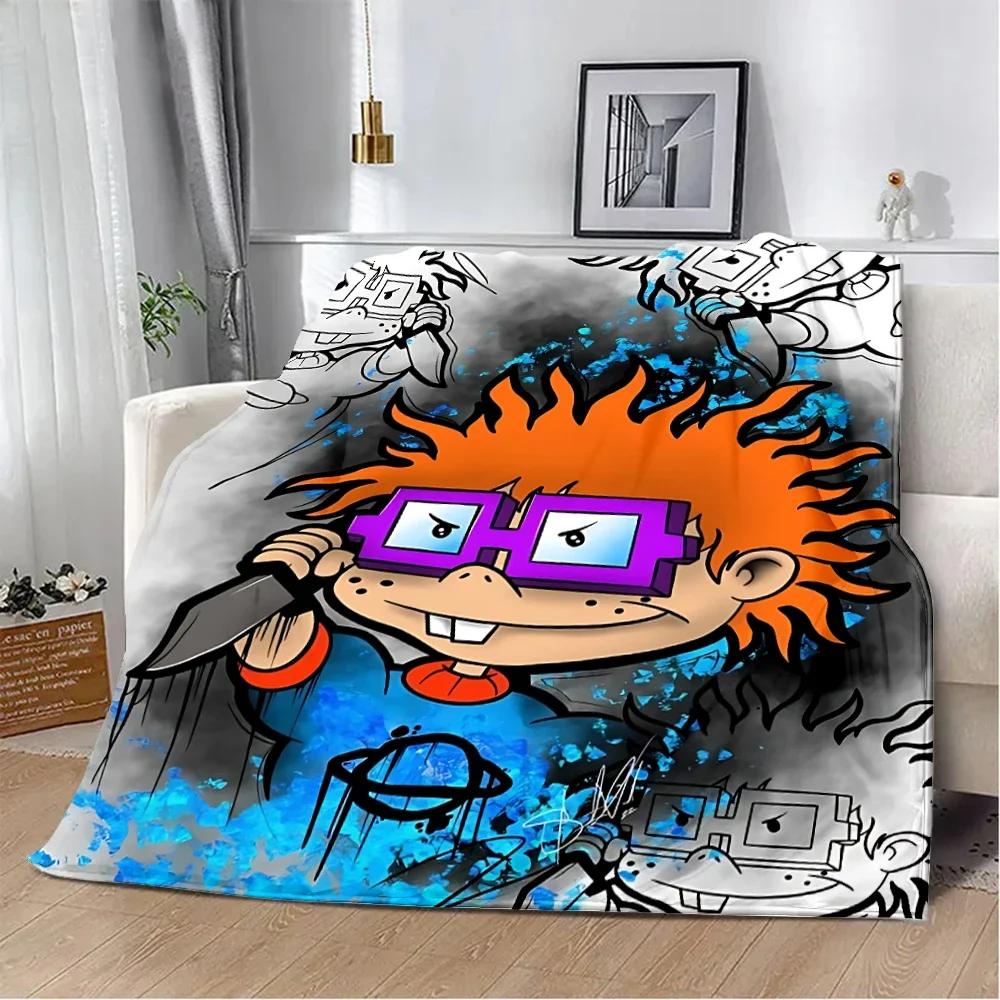 Cartoon R-Rugrats Printed Blanket Picnic Blankets Warm Blanket Soft and Comfortable Blanket Home Travel Birthday Gift