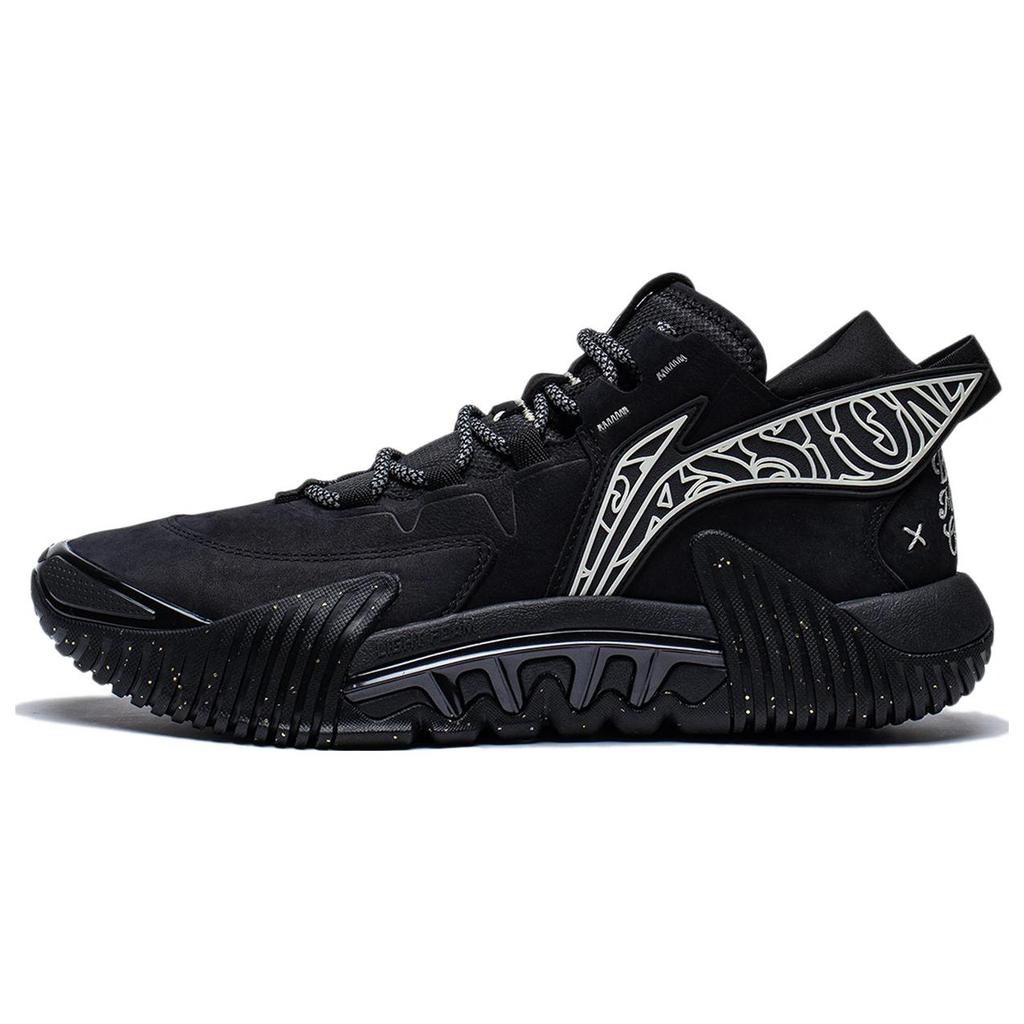 New LINING Badfive 2 Low Basketball Shoes Men Low Top Black ABFR005-17