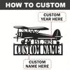 Aviation Metal Sign Custom Name Date Wall Mounted Flight Club Home Door Outdoor Decor