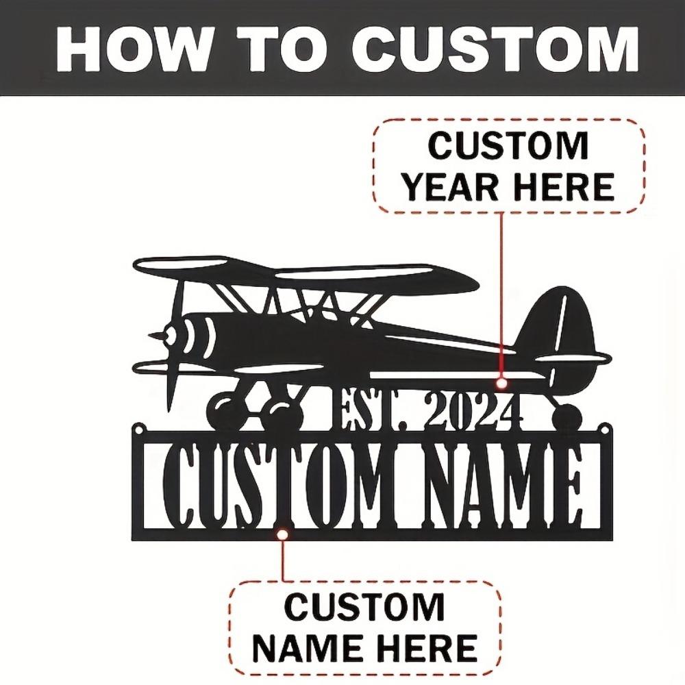 Aviation Metal Sign Custom Name Date Wall Mounted Flight Club Home Door Outdoor Decor