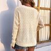 Women's Casual Fashion 2022 Long Sleeved Knitting Solid Color Sweater Top
