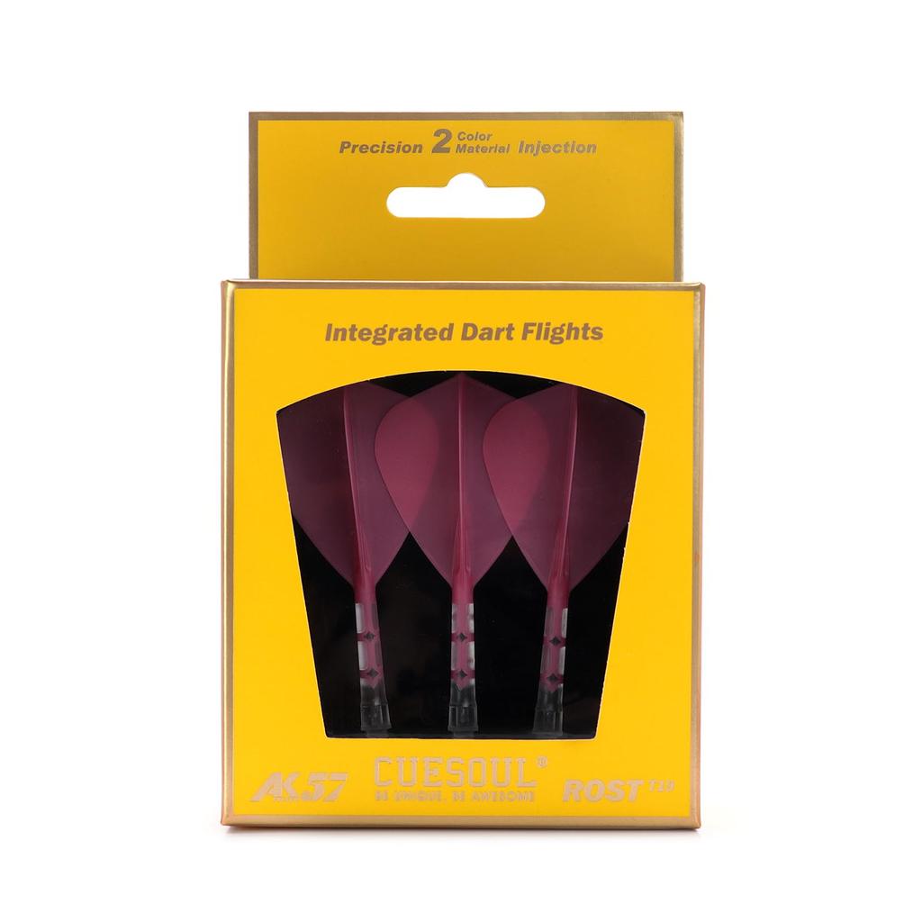 CUESOUL ROSTAK57 T19 Series Mixed Shaft Integrated Kite Shape Set of 3 Two-Tone Dual-Material Flights, Series, (Pink) CS-AK57FZ6M