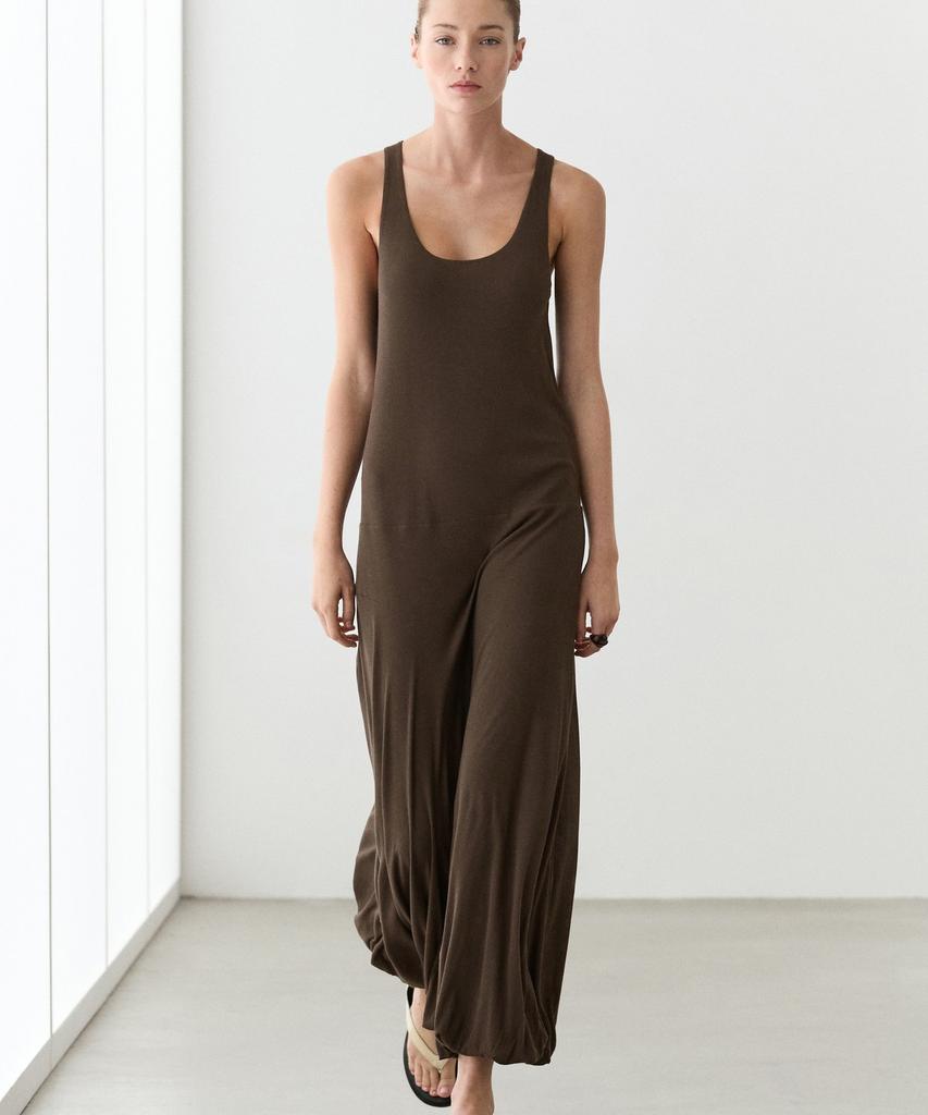 Masimodutti Puff Detail Midi Dress