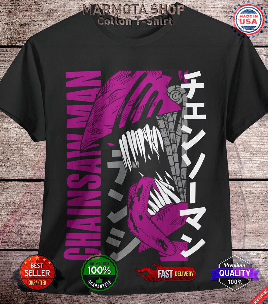

Denji Chainsaw Man Shirt Anime Tee T-Shirt Pochita Horror Manga Otaku Makima CSM 4XL