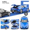 1:32 GR Supra Alphard Miniature Supercar Toy Models Alloy Diecast Sports Cars Pull Back Doors Opened Sound Light Collection Toys