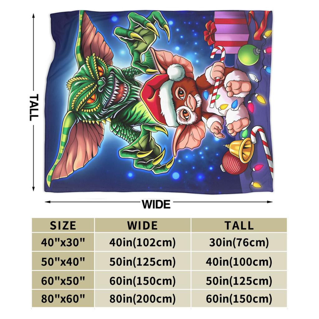 Christmas Horror Movie   Warm Blankets G-Gremlins Gizmo Camping Plush Bedding Throws Home Decor Flannel Bedspread Sofa Bed Cover