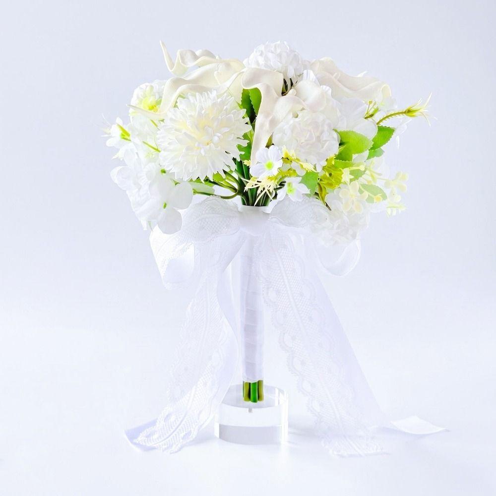 Handheld White Calla Hydrangea Bridal Bouquet Artificial Wedding Bouquet  for Wedding Ceremony