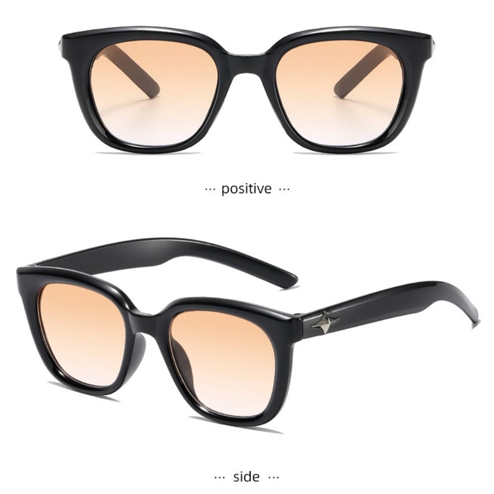 Punk Retro Sunglasses Block Glare Eyewear Trendy Black Frame Sunglasses for women