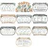 10 Pcs Parts of Speech Posters for Classroom, Boho Classroom Bulletin Board Decor for Elementary Middle High School, Grammar Educational Posters