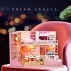 CUTEROOM DIY Wooden Dollhouse Kit with LED Lights Music Dustproof Furniture Miniature Handmade Miniature Gift for Girls and Creative Gift for Kids &