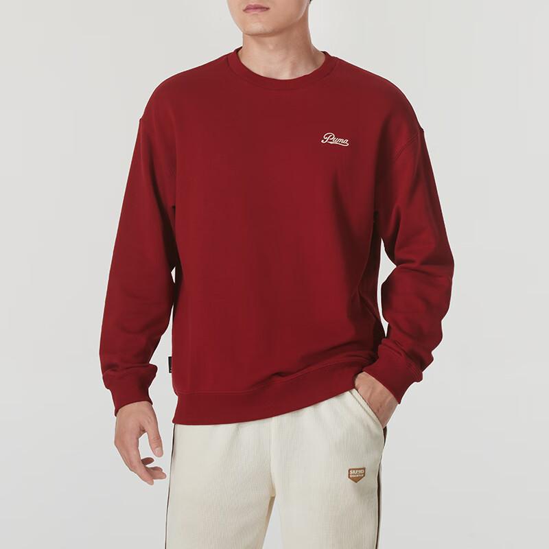 Puma Logo Solid Color Comfortable Breathable Casual Hoodie Men hoodies Red 630947-13