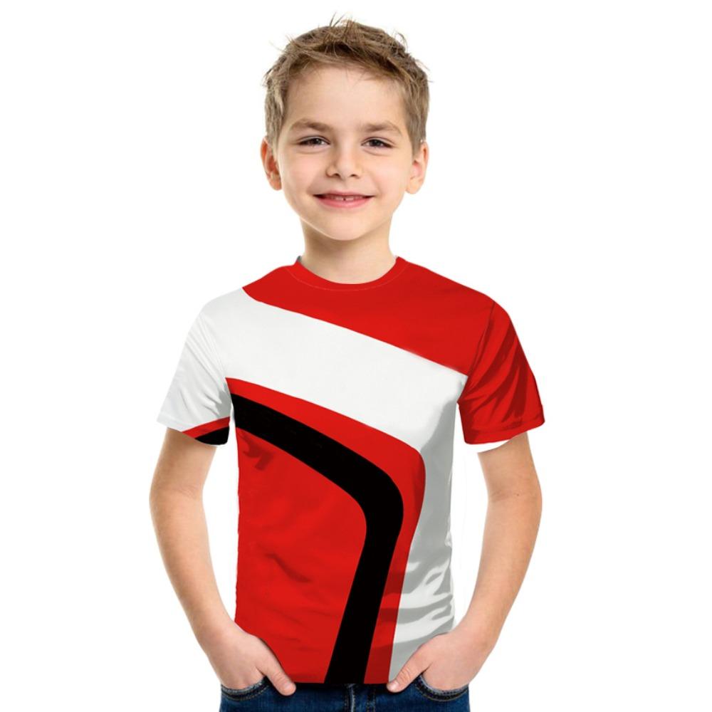 Children's 3D Printed T-shirt, Children's Summer Fashion Casual T-shirt, Boys and Girls' Unisex Children's Sportswear T-shirt Top