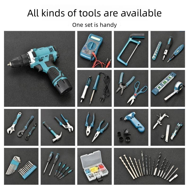 Perceuse électrique 19-160 pièces, ensembles d'outils électriques, réparation multifonctionnelle à domicile, tournevis combiné, pinces,