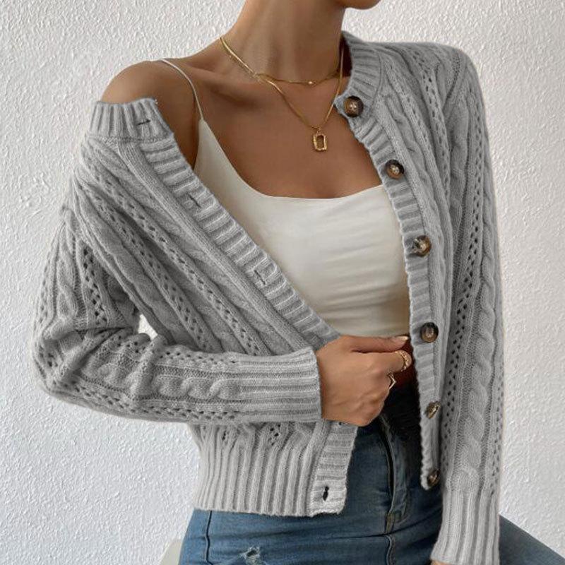 New Women's Long Sleeved Cardigan Knitted Sweater Casual Autumn Winter Warm Knitwear Fashionable Women's Outerwear