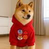 Puppy Costume Warm Pet Dog Hoodies Thickened Soft Dog Sweatshirt Red Cartoon Puppy Pullover Outdoor
