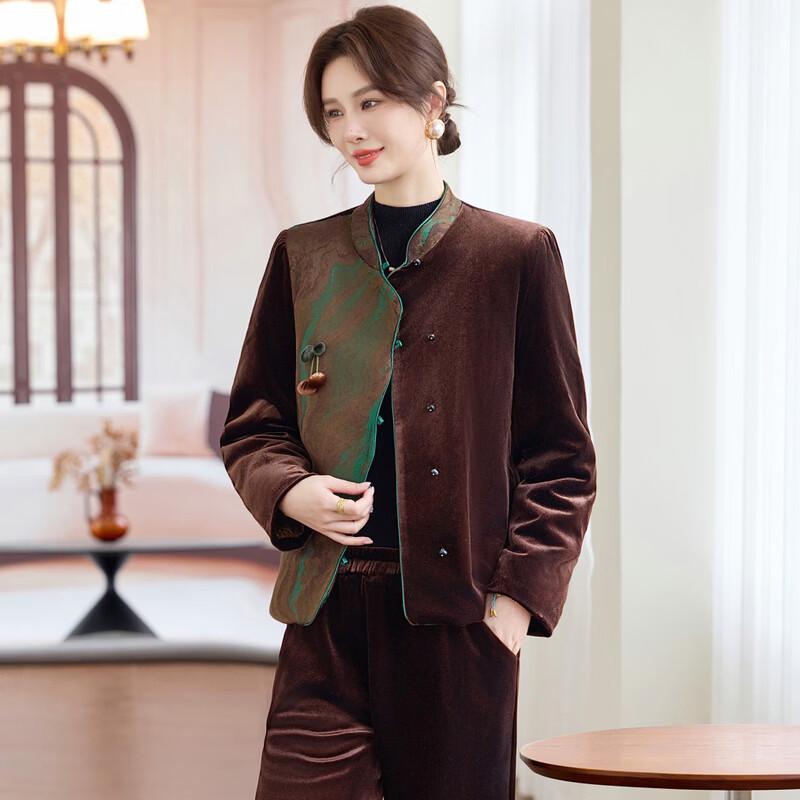 Yalu Women's Chinese Style Velvet Jacket Set
