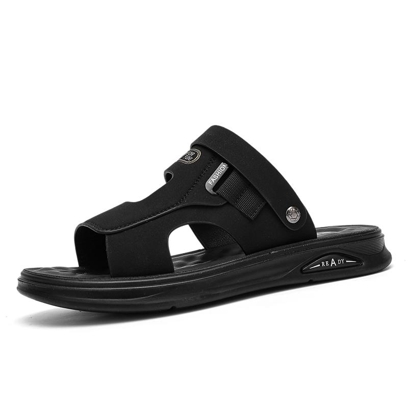Breathable Vented Men's Slippers Soft Sole Anti-Slip Casual Trendy Shoes 2025 Summer Home Two Wear Slippers Beach Shoes Outdoor