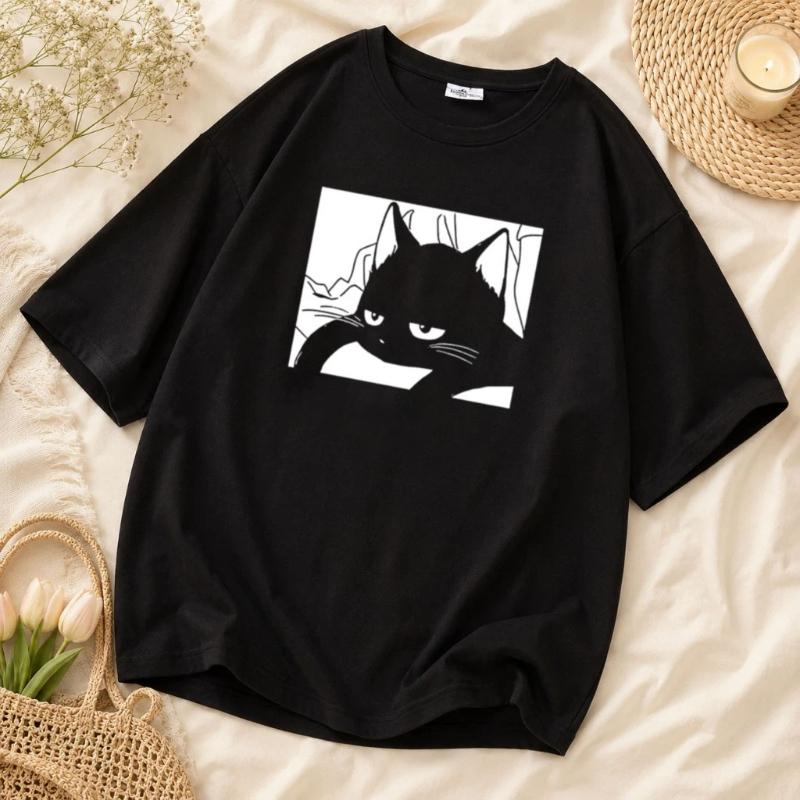 Cute Cartoon Printed Short Sleeved T-shirt Casual Street Style Women's Patterned T-shirt