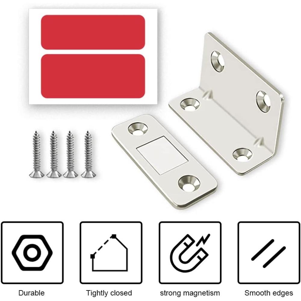 10-1PCS L-shaped Magnetic Door Closer Self-adhesive Invisible Cabinet Door Suction Wardrobe Magnetic Strip Patch Door Stopper