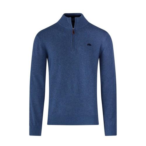 Pánská pletená klasická mikina Raging Bull se čtvrtinovým zipem